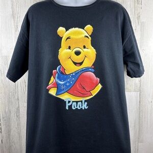 Disney Black Tee with Yellow Winnie the Pooh and Red Bandana